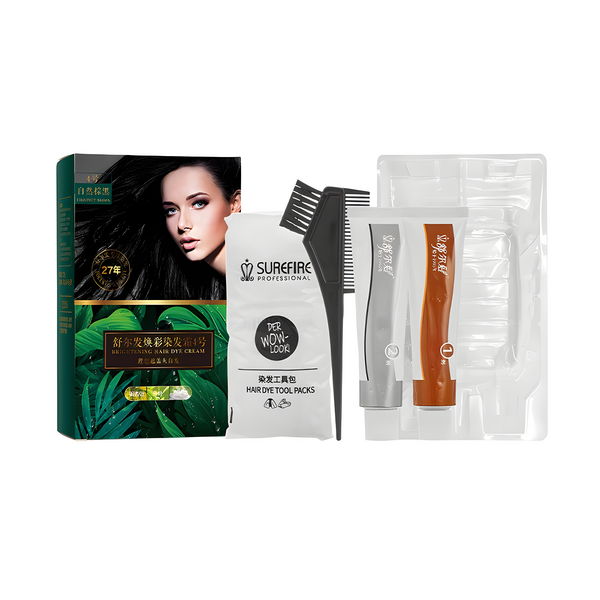 (Коробка 24 шт) SUREFIRE Крем-краска для волос с эффектом сияния №4 (естественный черный)