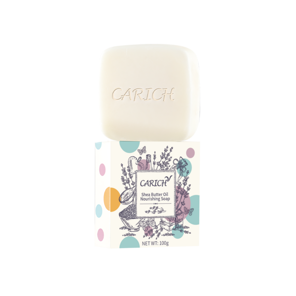 (Кол-во в коробке 64 шт) CARICH Shea butter moisturizing soap - Увлажняющее мыло с маслом ши 100гр