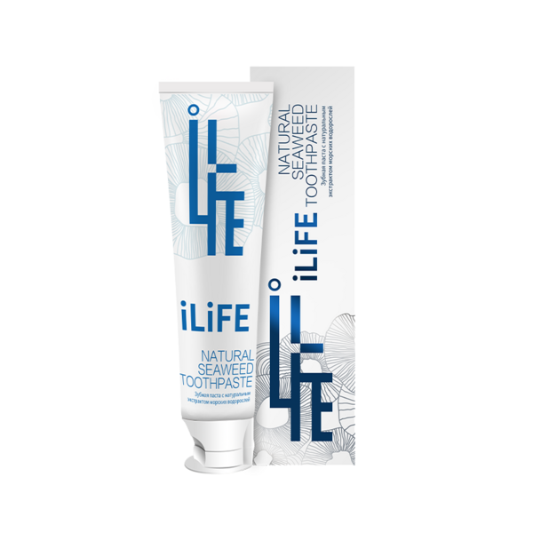 (Кол-во в коробке 60 шт) iLiFE natural seaweed toothpast/iLiFE Зубная паста на основе натуральных морских водорослей 120 гр
