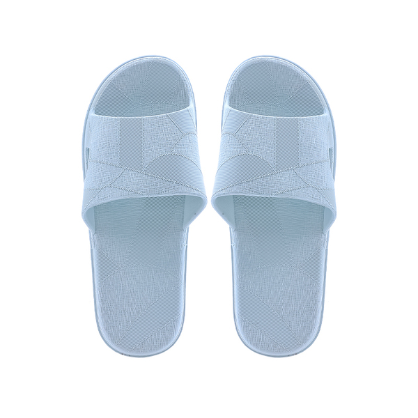 (Кол-во в коробке 32 шт) Kardli Женские шлепанцы 459 Абстрактные геометрические шлепанцы Светло-голубые  (38-39)