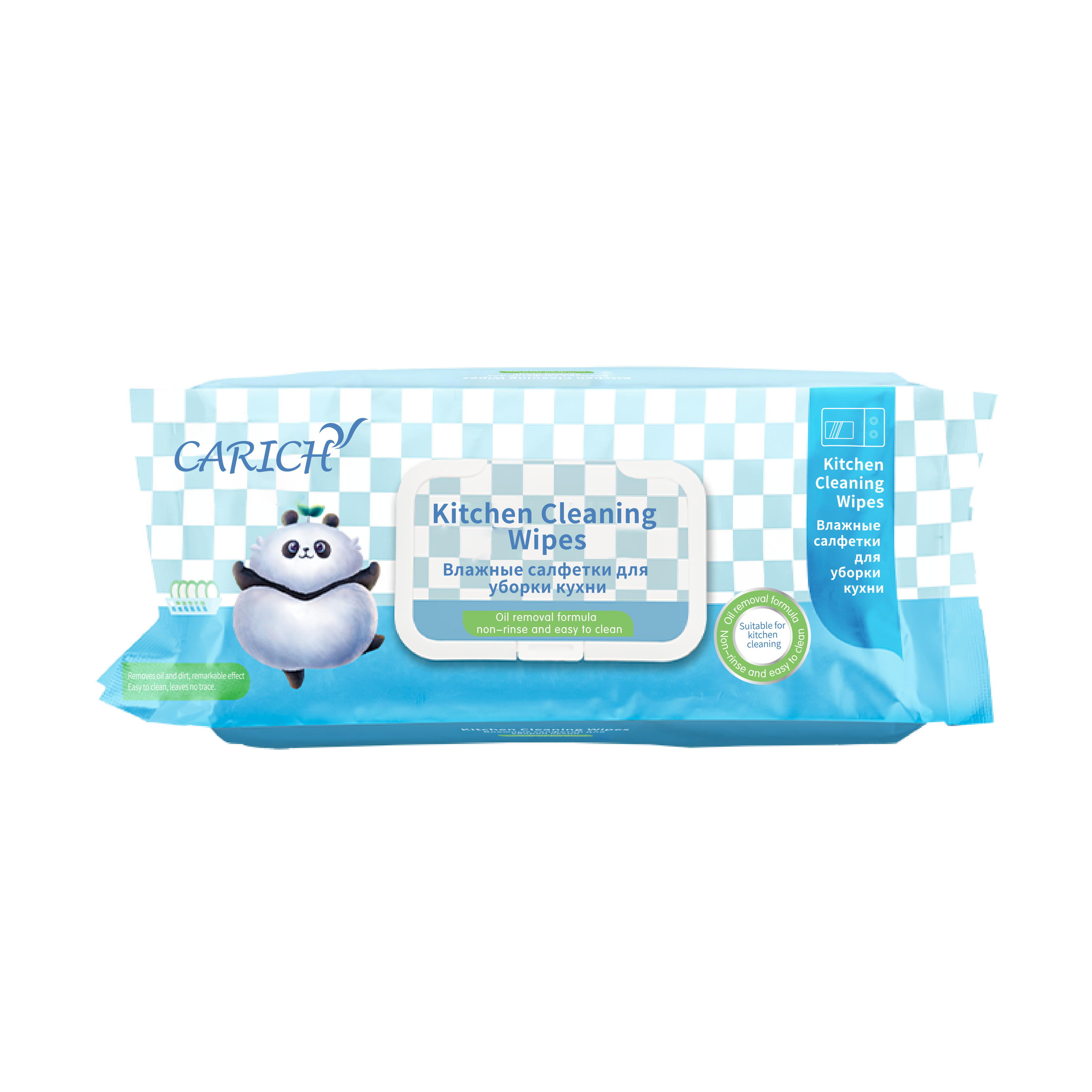 (Кол-во в коробке 18 шт) CARICH Влажные салфетки для кухни, 56 штук