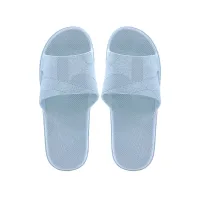 (Кол-во в коробке 32 шт) Kardli Женские шлепанцы 459 Абстрактные геометрические шлепанцы Светло-голубые  (38-39)